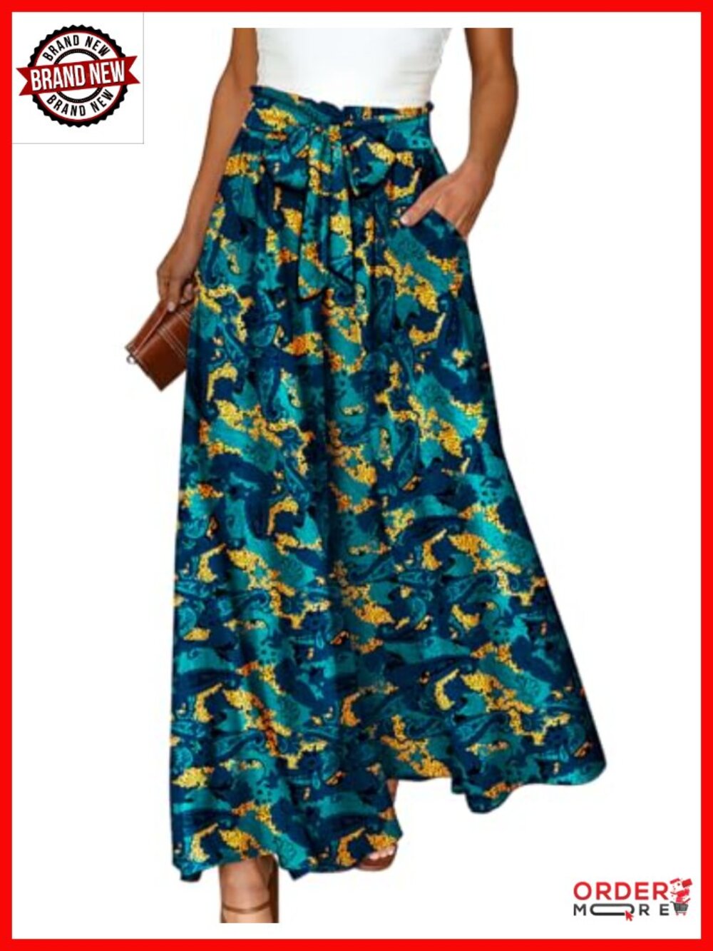 Women's Wide Leg Palazzo Pants High Waisted Floral Boho Cotton Culottes Flowy
